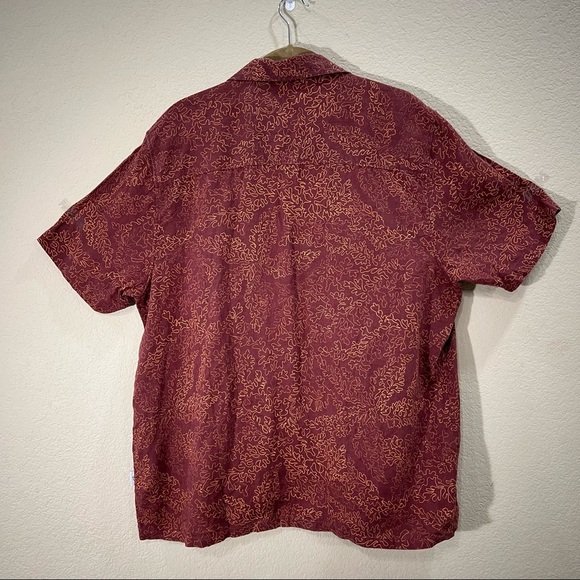 Ted Baker Men 5 US L Chaplin Coral Print 100% Linen Short Sleeve Button-Up Shirt - Picture 2 of 10